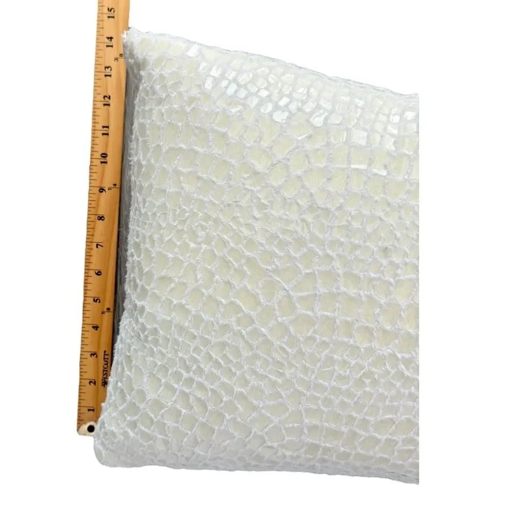 Newport Ivory Iridescent Faux Snakeskin Lumbar Rectange Throw Pillow